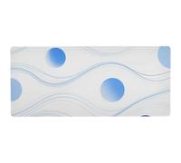 Abstract Art Wave Lines Rounds Blue Big Mouse pad for Desk for Writing Big Mousepad for Laptop 31.5 x 11.8in