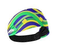 Abstract Art Yellow Green Wave Lines Square Non-Slip? Headbands for Women Trendy Stretchy Tennis sweatbands for Tennis Volleyball Tennis Tennis