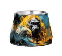 Abstract Artwork Gorilla Non Slip Anti Skid Dog Bowls Stainless Steel Food Water Bowl Stackable Pet Puppy Dishes