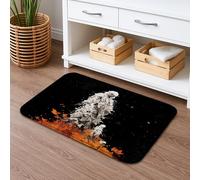 Abstract Autumn Quick Dry Bath Mat, Artistic Leaves Design Absorbent Non Slip Shower Mat, Modern Memory Foam Washable Bath Rugs for Bathroom Toilet Restroom Decorative 16x24 Inch