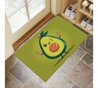 Abstract Avocado Door Mats Indoor 40 X 60 Cm, Cute Cartoondurable Interior Doormat, High Absorbent Non Slip Floor Mat Welcome Entrance Doormats Machine Washable Low Profile Doormat Green