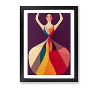 Abstract Ballerina No.6 Framed Print | A3 Black Framed Wall Art | Ready to Hang | Abstract Fantasy Picture | Living Room Bedroom Lounge Office