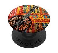 Abstract Banjo Folk Music Art Graphic PopSockets Adhesive PopGrip