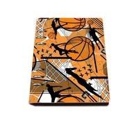 Abstract Basketball Sports Notebook A5, Pu Leather Notebooks, Lined Paper A5 Refillable Notebook 180Pages/90Sheets, Exercise Book for Study, Note Book for Dairy, Journaling Supplies Journal Diary