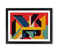 Abstract Bauhaus Art Vol.4 Framed Print | A3 Black Framed Wall Art | Ready to Hang | Abstract Fantasy Picture | Living Room Bedroom Lounge Office