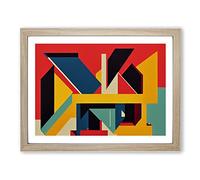 Abstract Bauhaus Art Vol.4 Framed Print | A4 Oak Framed Wall Art | Ready to Hang | Abstract Fantasy Picture | Living Room Bedroom Lounge Office