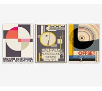 Abstract Bauhaus Posters 3 Rare German Abstract Prints (30cm x 40cm Print)