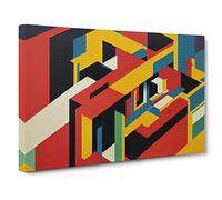 Abstract Bauhaus Vol.1 Canvas Print | Gallery Wrapped 30mm Frame Wall Art | 30x20 inches | Ready to Hang | Abstract Picture | Living Room Bedroom Lounge Office