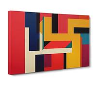 Abstract Bauhaus Vol.2 Canvas Print | Gallery Wrapped 30mm Frame Wall Art | 30x20 inches | Ready to Hang | Abstract Picture | Living Room Bedroom Lounge Office