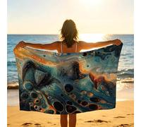 Abstract Beach Towel 180x120 Sand Resistant Quick Dry, Blue And White Beach Towels Oversized 72 x 48 Inch Portable Comfortable als Bath Towels for Yoga Pool Picnic Blankets Travel Essentials XTLS-8108