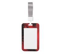 Abstract Beautiful Woman's Face Sliding Id Badge Holder Hard Plastic Work Card Case Name Tag Protector for Nurses Office