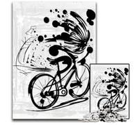 Abstract Bike 1000 Pieces Puzzles for Adults Wooden Jigsaw Puzzles for Adults Family Activity Brain Teaser Home Decor 1000 PCS(75x50cm)