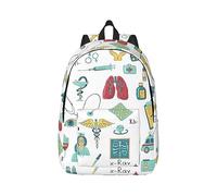 Abstract Biology Chemistry 4 Canvas Backpack Laptop Travel Bag, Anti-Water And Ergonomic Straps For Business Work For College, Black, S