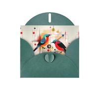 abstract bird Dark Green Patterns greeting card 6x4 inches with envelope, covering birthdays, weddings and other occasions
