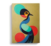 Abstract Bird No.3 Peach Canvas Print | Gallery Wrapped 30mm Frame Wall Art | 30x20 inches | Ready to Hang | Abstract Animals Picture | Living Room Bedroom Lounge Office