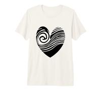Abstract Black Fingerprint Heart Modern Minimalist Love Premium T-Shirt