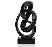 Abstract Black Knot Statue, Geometric Decor, Living Room Coffee Table Bookshelf countertop Black Decor, Office Coffee Table entryway Desktop Decor.