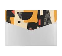 Abstract Black Orange Art Portable File Organizer with Multiple Pockets, Accordion Expanding Folder for Desk Supplies