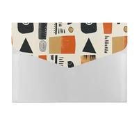 Abstract Black Orange Motif Portable File Organizer with Multiple Pockets, Accordion Expanding Folder for Desk Supplies