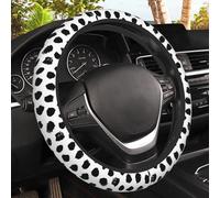 Abstract Black Spots Steering Wheel Cover, Elastic Non-Slip Steering Wheel Protector,Auto Interior Decor for Women Girls,Universal 15" Fit for Sedans,Trucks