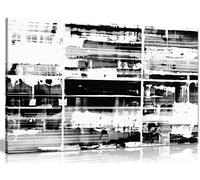 Abstract Black & White Canvas Wall Art Picture Print (18x12in)