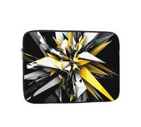 Abstract Black White Yellow Laptop Case 10 inch, Shockproof Protective Computer Sleeve Cover Water Resistant Laptop Bag Carrying Tablet Cover Briefcase Handbags Gifts for Men Women