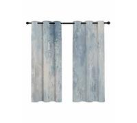 Abstract Blackout Curtains for Bedroom Living Room, Vintage Blue Grey Mottled Distressed Wall Texture 54 In Long Thermal Insulated Room Darkening Drapes Grommet Window Treatments, 52 x 54 In