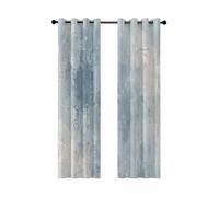 Abstract Blackout Curtains for Bedroom Living Room, Vintage Blue Grey Mottled Distressed Wall Texture 90 In Long Thermal Insulated Room Darkening Drapes Grommet Window Treatments, 52 x 90 In