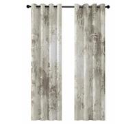 Abstract Blackout Curtains for Bedroom Living Room, Vintage Brown Grey Mottled Distressed Wall Texture 84 In Long Thermal Insulated Room Darkening Drapes Grommet Window Treatments, 42 x 84 In