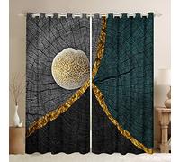 Abstract Blackout Curtains Mid Century Curtains,Vintage Curtains & Drapes Gold Metallic Living Room Curtains,Geometry Stripe Window Curtains Luxurious Kids Teen Adults Bedroom Decor 2 Panels,66x72
