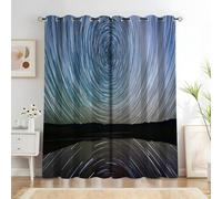 Abstract Blackout Curtains Stellar Trails Window Treatments, Eyelet Curtain, Thermal Insulated Super Soft Microfiber-Curtains & Drapes 46x90 Inch 2 Panels O1962
