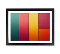 Abstract Block Colour Vol.6 Framed Print | A3 Black Framed Wall Art | Ready to Hang | Abstract Fantasy Picture | Living Room Bedroom Lounge Office