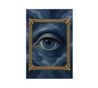 Abstract Blue And Gold Wave Eye Art Poster Canvas Poster Bedroom Decor Landscape Office Room Decor Gift 08x12inch(20x30cm)