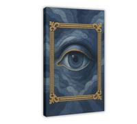 Abstract Blue And Gold Wave Eye Art Poster Canvas Poster Bedroom Decor Landscape Office Room Decor Gift 24x36inch(60x90cm)