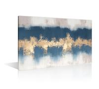 Abstract Blue and White Background Texture Wall Art Pictures Print On Canvas Modern Artwork 1 Panels Wall Art for Living Room Office Gallery Wrapped Posters Framed Ready to Hang, (16" Wx24 H)