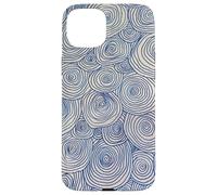 Abstract Blue and White Spirals | Hypnotic Zen Pattern Case for iPhone 15 Plus