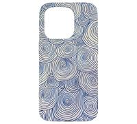 Abstract Blue and White Spirals | Hypnotic Zen Pattern Case for iPhone 15 Pro