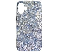 Abstract Blue and White Spirals | Hypnotic Zen Pattern Case for iPhone 16 Plus