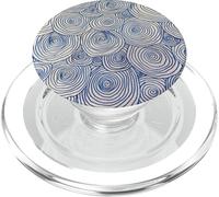 Abstract Blue and White Spirals | Hypnotic Zen Pattern PopSockets PopGrip for MagSafe