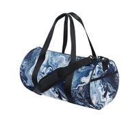 Abstract Blue and White Water Waves Luggage Travel Bag Large Carry On Bag Trekking Multifunctional