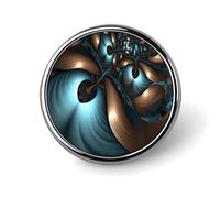 Abstract Blue Brown Badge Holder Exquisite Round Badge with Picture Pin DIY Button Badges Personalized Metal Button Pin Fashion Brooch Crafts Gifts Clothes Decorative Pins