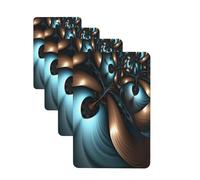 Abstract Blue Brown Car Air Fresheners Cards 4 Pcs Hanging Fragrance Scented Cards Long-Lasting Car Aromatherapy Tablets for Wardrobe Bathroom Car Interior Mirror Pendant Gifts
