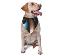 Abstract Blue Brown Dog Bandana Pet Scarf Accessories for Small Medium Dogs Cats Photo Prop, Triangle Pet Bandanas Adjustable Puppy Bib Washable Dog Kerchief Puppy Neckerchief