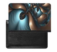 Abstract Blue Brown Passport Holder Passport Cover Protector Essentials with Credit Card Slots for Women Men