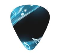 Abstract Blue Free Neon Light Music Notes,12 Pcs Guitar Pick,3 Different Thickness Plectrums for Acoustic Guitar Bass Ukulele (0.46mm 0.96mm 0.71mm)