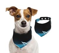 Abstract Blue Free Neon Light Music Notes,Dog Bandanas Cotton Pet Scarf Adjustable Bibs for Pet,M
