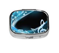 Abstract Blue Free Neon Light Music Notes,Meta Pill Box 2 Compartment Medicine Case,Portable Organizer,Rectangle Meta Portable Organizer Pill Box 901 Compartment Medicine Case