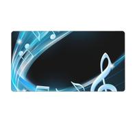 Abstract Blue Free Neon Light Music Notes,Mouse Pad Large Desk Pad Computer Keyboard Mouse Mat With Non Slip Rubber Base 40 x 70 cm