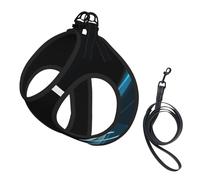 Abstract Blue Free Neon Light Music Notes,Pet Harness,Adjustable Reflective Dog Harness,Pet Leash Vest,S