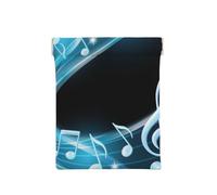 Abstract Blue Free Neon Light Music Notes, Squeeze Top Wallet Women Storage Bag Small Coin Purse Change Pouch